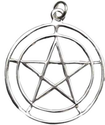 2-Circle Pentagram Sterling Silver Pendant