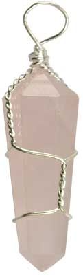 Wire Wrapped Rose Quartz Point (Set of 5)