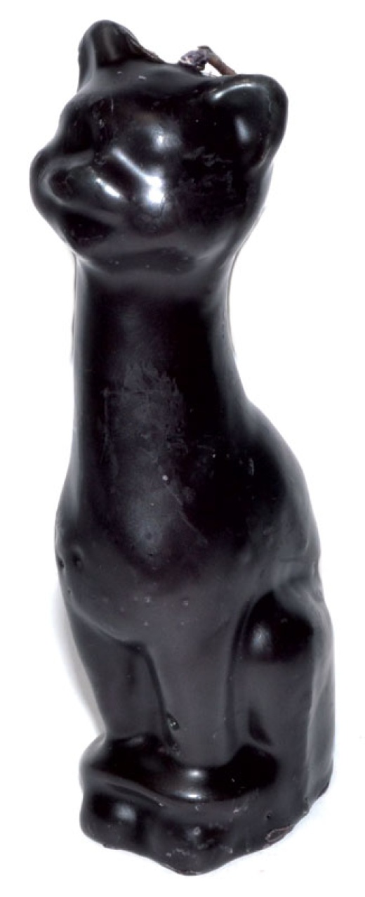 5 1/2" Black Cat Candle - Attract Good Luck and Fortune