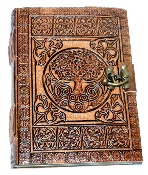 5" X 7" Tree Of Life Embossed Leather Journal with Latch