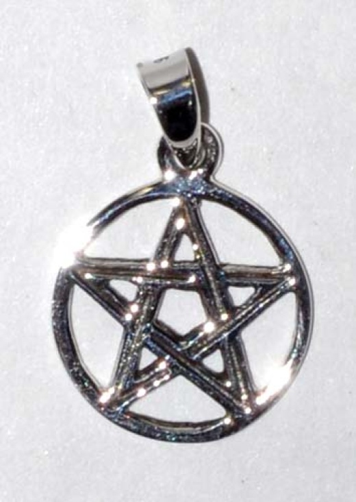 1/2" Pentagram Sterling Silver Pentacle Pendant