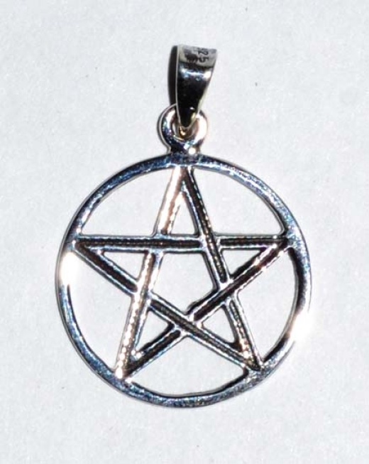 3/4" Pentagram Sterling Silver Pentacle Pendant