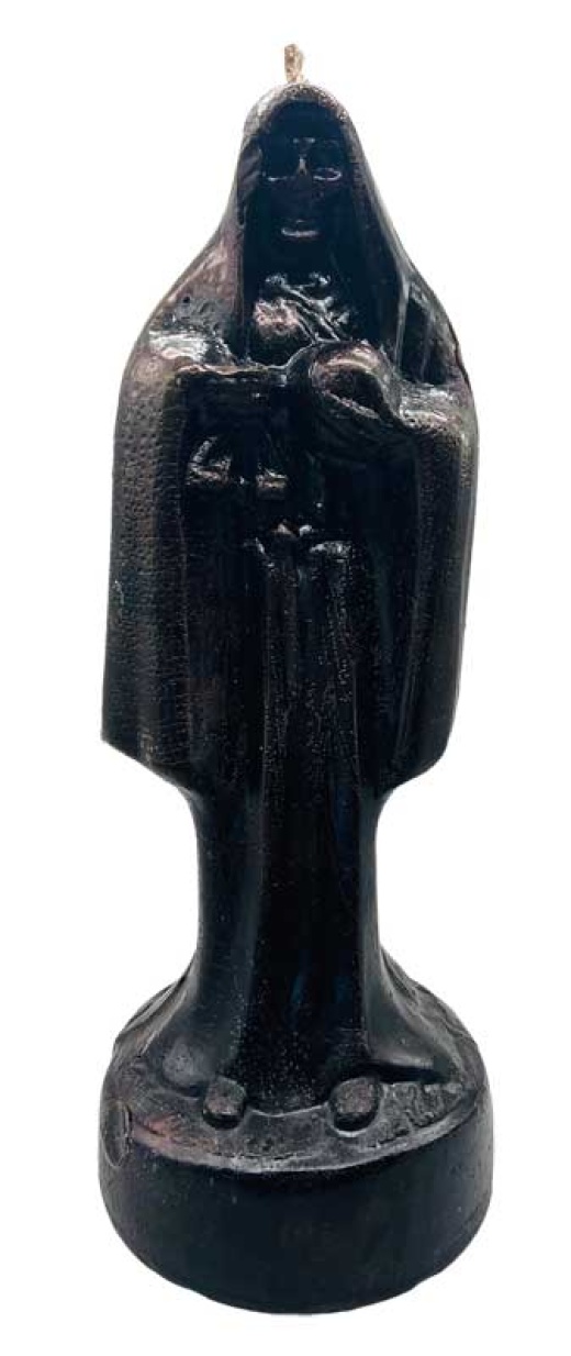 10" Black Holy Death Candle - Undoing Spells, Protection, and Attracting a Lover