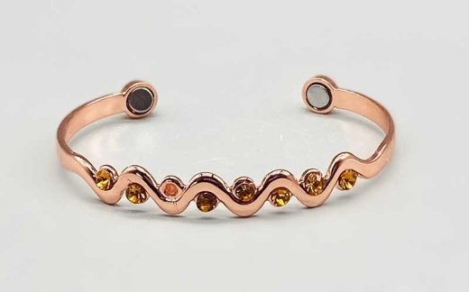 Snake Copper Magnetic Bracelet with Topaz Gems