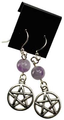 Amethyst Pentagram Earrings - Focus Your Energy with Style