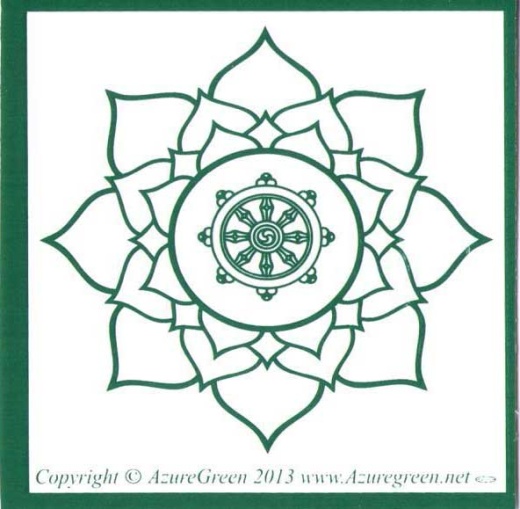 Buddha Wheel Bumper Sticker - 3" x 3" Buddhist Wheel Sticker
