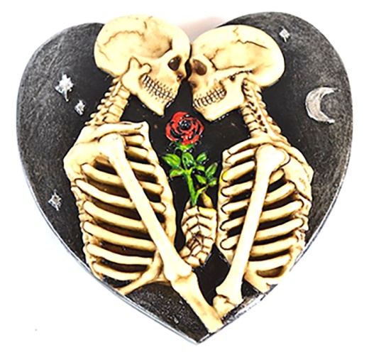 5" Skeleton Lovers Burner - A Unique Stick Incense Holder for Gothic Home Decor