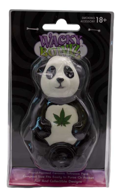 4" Panda Pipe - Fun Wacky bowlz Panda Ceramic Pipe