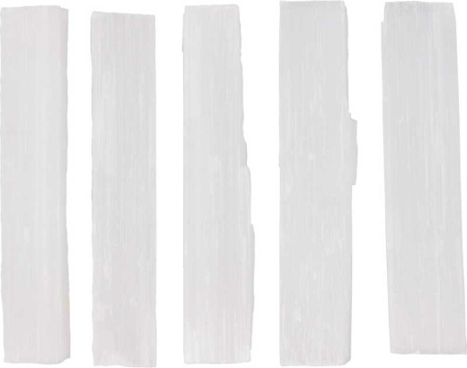 Set of 5 - 4" Selenite Mini Sticks - High Vibration Energy Wands