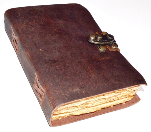 Aged Looking Paper Leather Journal with Latch