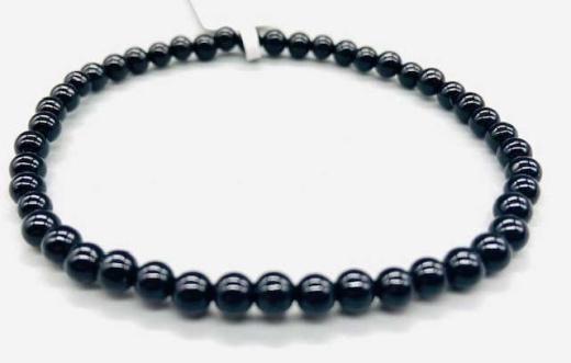 4Mm Obsidian, Black Bracelet