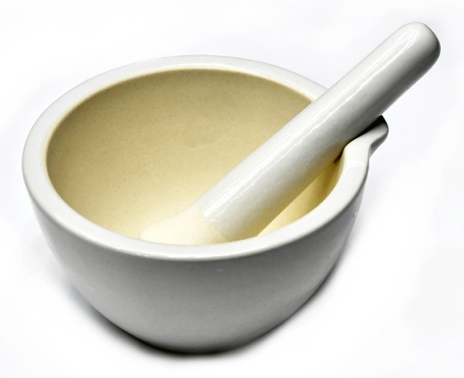 5" Mortar/Pestle White Ceramic