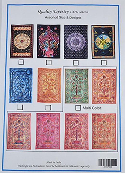 58" X 82" Assorted Design Tapestry - Mixed Colors