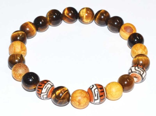 8Mm Palo Santo Tiger Eye Bracelet