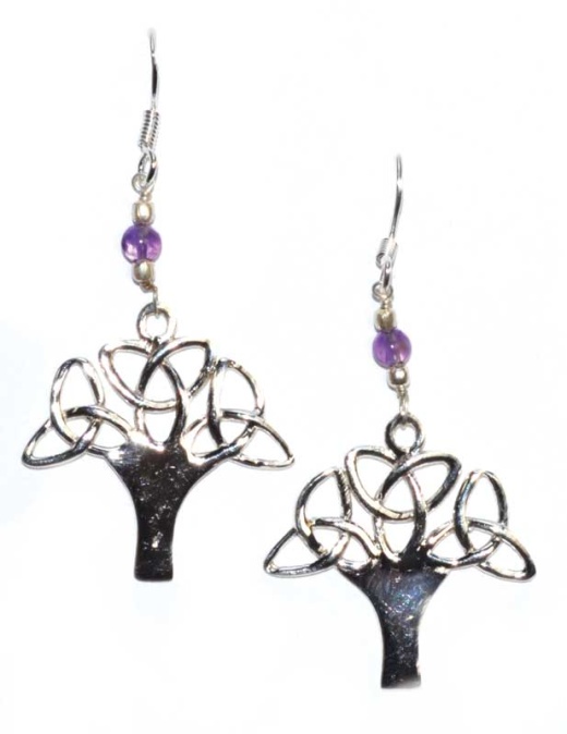 1.25" Tree Amethyst Earrings