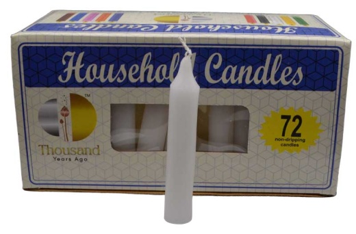Set of 72 White 4" Household Candles for Purification and New Beginnings