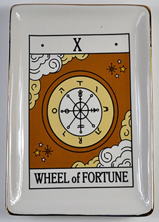 4 1/2" X 6 1/2" Wheel Of Furtune Tarot Dish