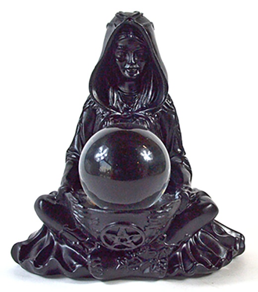 50Mm Clear Gazing Ball With Witch Women