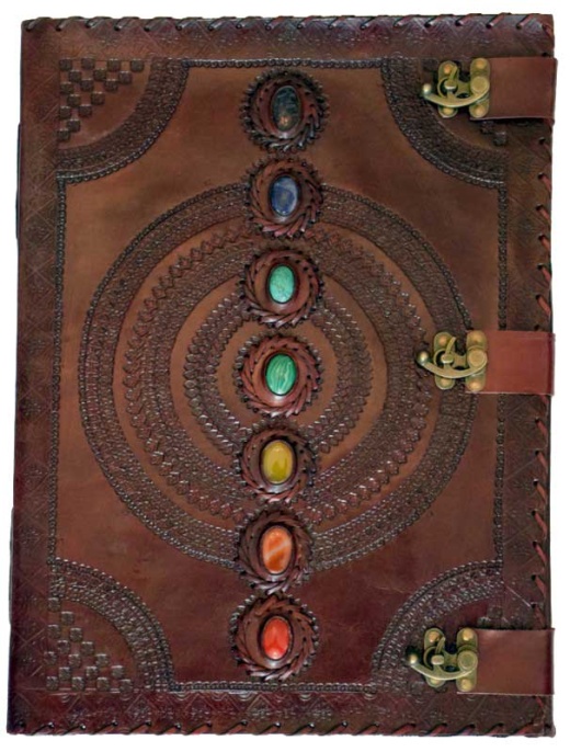 7 Stone Leather Blank Book W/ 3 Latch