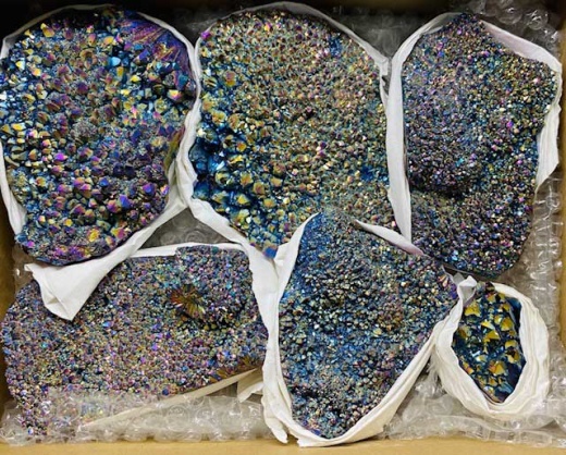 Crystal Druse Black Rainbow - Unique Decorative Clusters