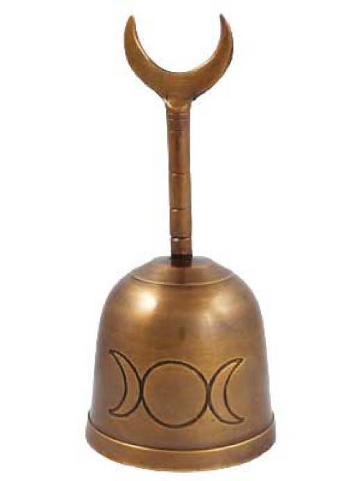 5" Moon Altar Bell - Goddess Triple Moon Symbol