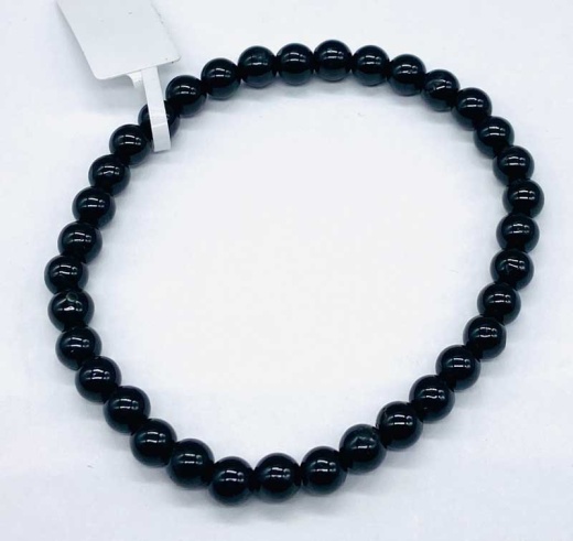 5mm Black Tourmaline Beaded Bracelet - Boost Your Energy and Well-being