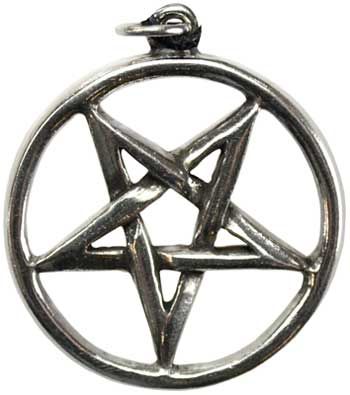 Pentagram Inverted Pewter Pendant