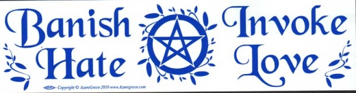 Banish Hate (Pentagram) Invoke Love Bumper Sticker