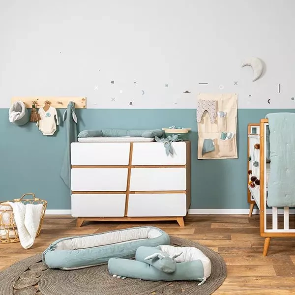 Green Tetra Cotton 3 Piece Crib Bedding Set