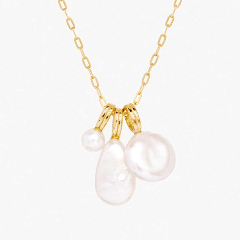 Florence Pearl Charm Pendant - Gold
