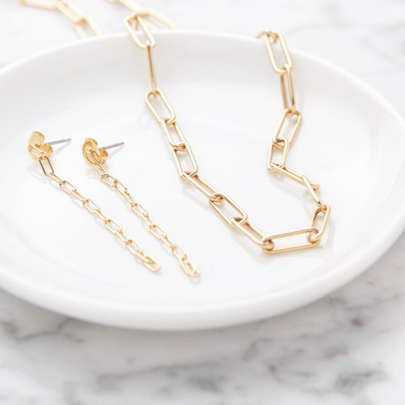 Colette Mini Chain Earrings - Gold