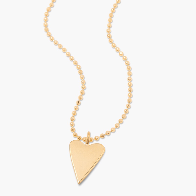 Cameron Heart Charm Pendant - Gold