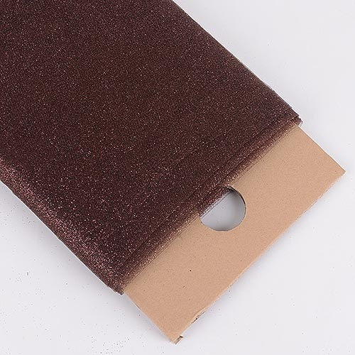Brown - Premium Glitter Tulle Fabric ( 54 Inch | 10 Yards )