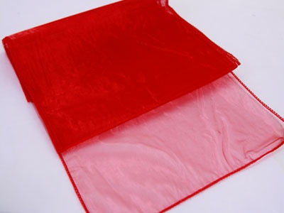 Red - Organza Table Runners - ( 14 Inch X 108 Inches )
