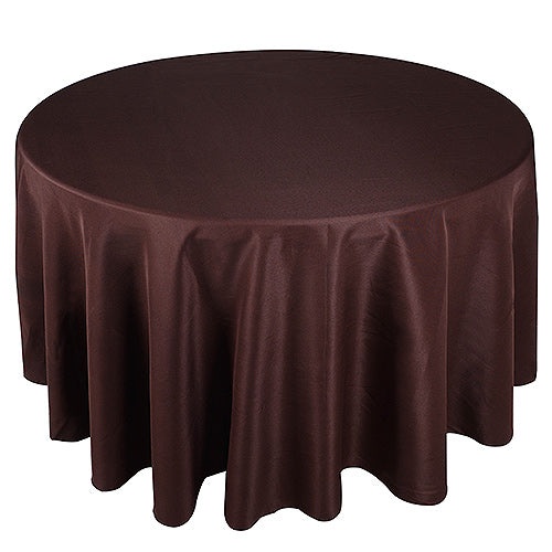 Chocolate Brown - 132 Inch Round Polyester Tablecloths - ( 132 Inch | Round )