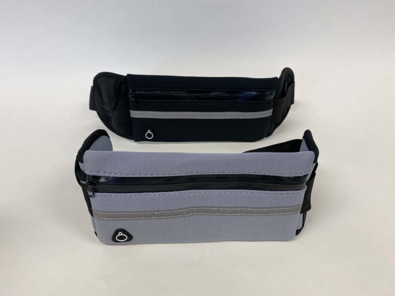 Waist Belt With Pouch Bag, Black & Grey - Pack Of 2