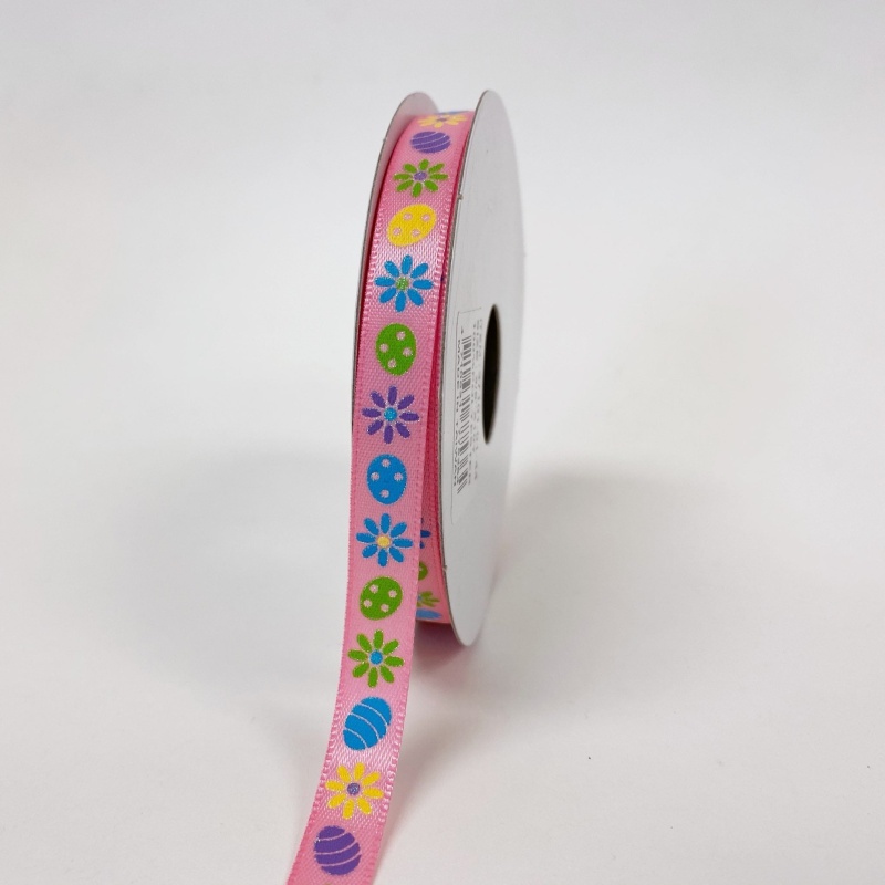 Pink Satin Easter Icons Ribbon (3/8 Inch X 10 Yards )