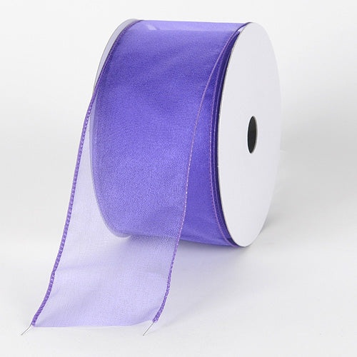 Purple Haze - Organza Ribbon Thick Wire Edge 25 Yards - ( W: 1 - 1/2 Inch | L: 25 Yards )