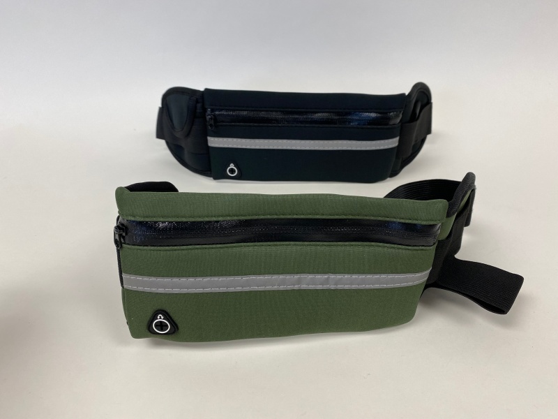 Waist Belt With Pouch Bag, Black & Army Green - Pack Of 2