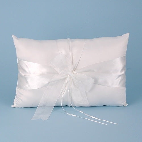 Ring Bearer Pillow White ( 15 Inch X 10 Inch )