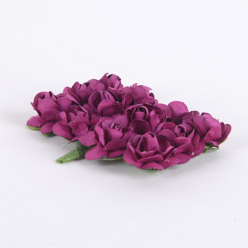 Paper Rose Flowers (12X12) Fuchsia ( 12 Paper Flowers )