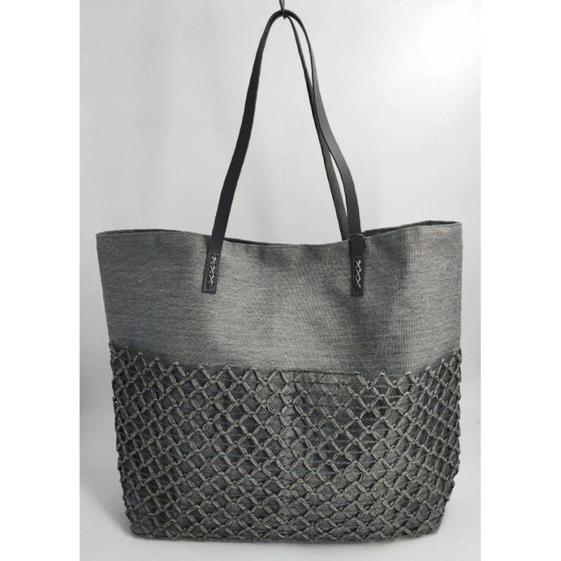 Women Fashion Beach Tote Bag - Silver