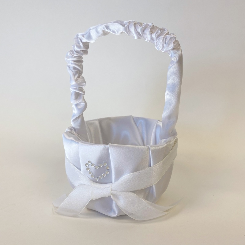 Flower Girl Baskets White ( 10 Inch X 8 Inch )