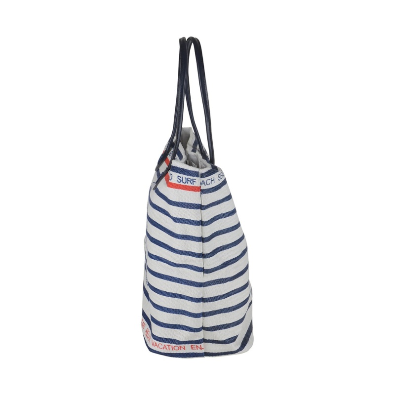 Striped Pattern Beach Bag, Large Capacity Tote Bag - 19 Inch X 15 Inch - Women Swim Pool Bag Large Tote
