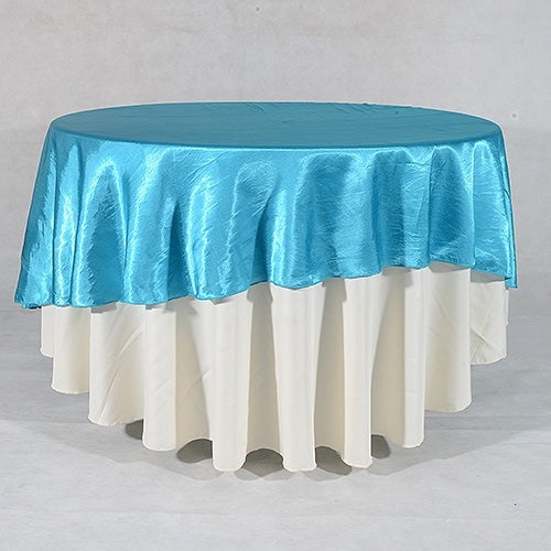 Turquoise - 70" Satin Round Tablecloths - ( 70 Inch )