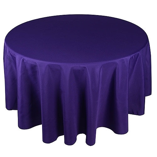Purple - 132 Inch Round Polyester Tablecloths - ( 132 Inch | Round )