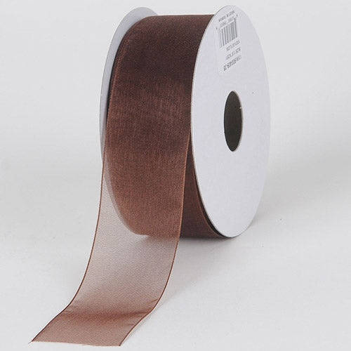 Chocolate - Sheer Organza Ribbon - ( 2 - 1/2 Inch | 25 Yards )