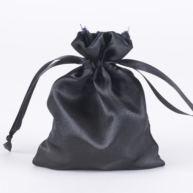 Black - Satin Bags - ( 3X4 Inch - 10 Bags )