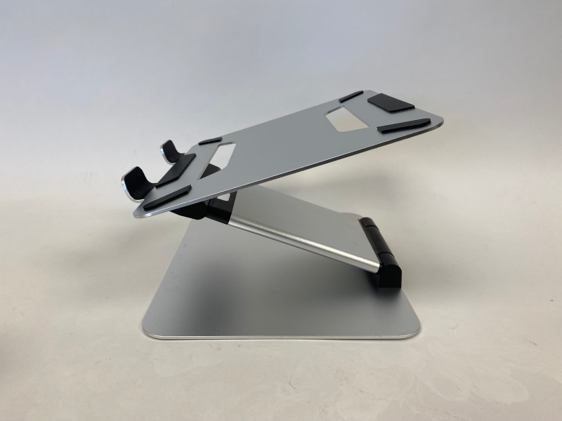 Portable Laptop And Phone Stand Set For Desk With Adjustable Height, Silver