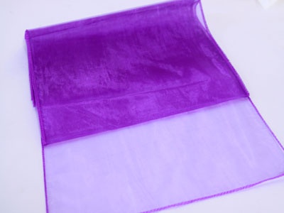 Purple - Organza Table Runners - ( 14 Inch X 108 Inches )